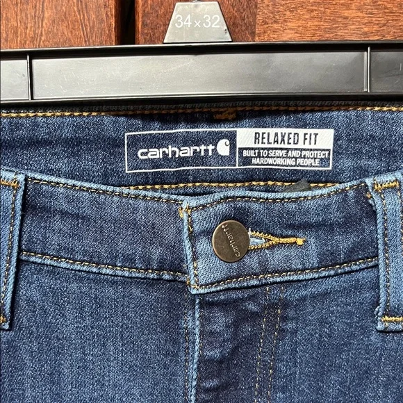 Carhartt Women’s Dark Indigo Relaxed Fit Jeans - Picture 2 of 6